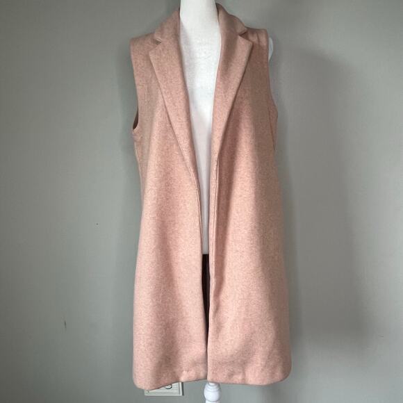 Love Tree Long Line Vest Size Small Blush Pink Layers Fall Fashion Knee-Length - Picture 3 of 13